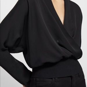 Theory Black Silk Combo Top